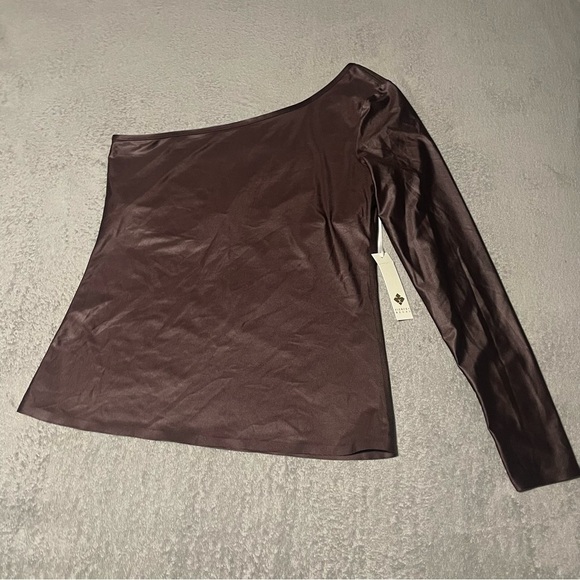Fierce + Regal the one sleeve top in brown size medium new with tags - Picture 2 of 10